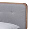 Baxton Studio Sofia Light Grey Upholstered and Walnut Wood Queen Size Platform Bed 167-9417-9441 - alternate 6